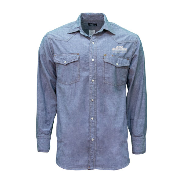 Keep Gallivanting Chambray Pearl Snap Western LS Shirt Thumbnail