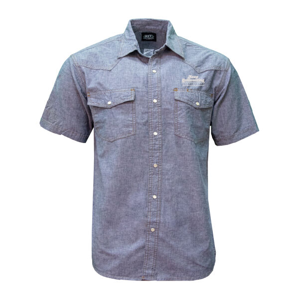 Keep Gallivanting Chambray Pearl Snap Western SS Shirt Thumbnail